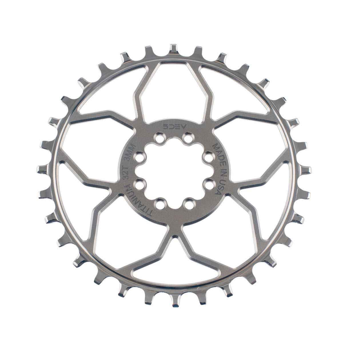 CHAINRING TI 8BOLT 32T 3MM RAW